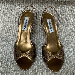 Steve Madden CYNDRELA Wedge Heel in Bronze/ Amber